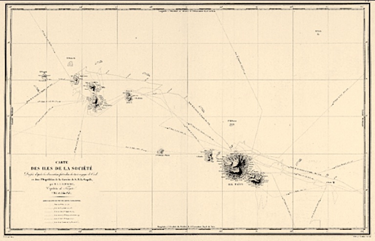 Carte des iles de la Societé 1825