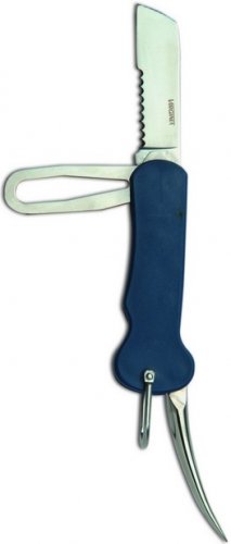 Coltello nautico in acciaio manico blu