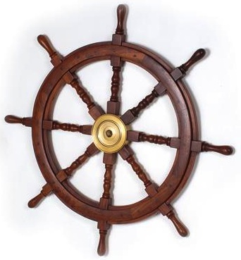 Ruota del timone in legno