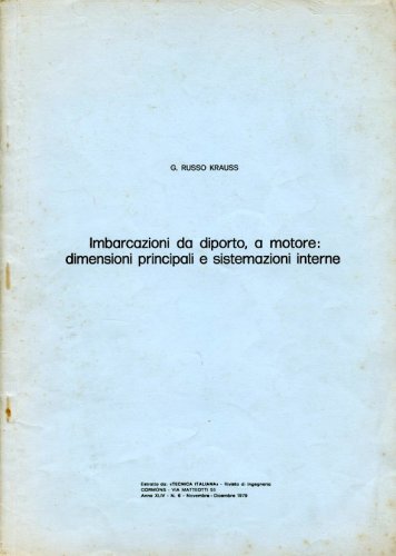 Imbarcazioni da diporto a motore: dimensioni principali e sistemazioni interne