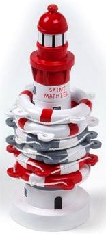 Saint Mathieu in legno con 6 salvagenti portatovaglioli