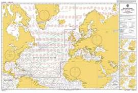 Routeing chart North Atlantic Ocean (July)