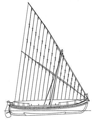 Barca Catalana a vela latina