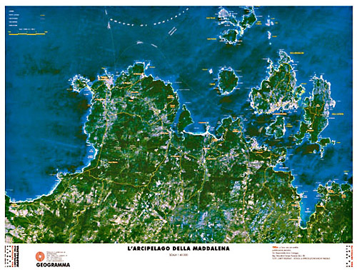 Arcipelago della Maddalena - carta dal satellite