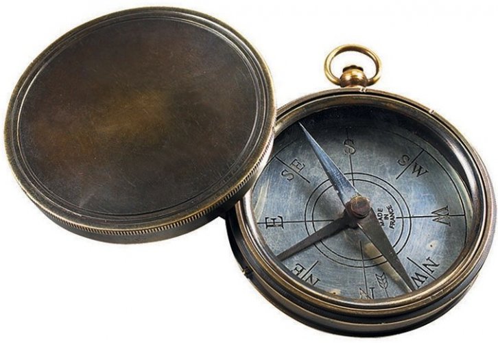 Bussola vittoriana bronzata