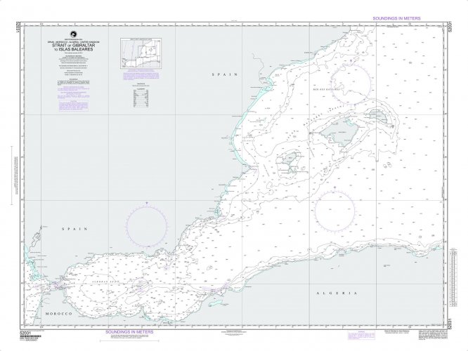 Strait of Gibraltar to Islas Baleares Loran C
