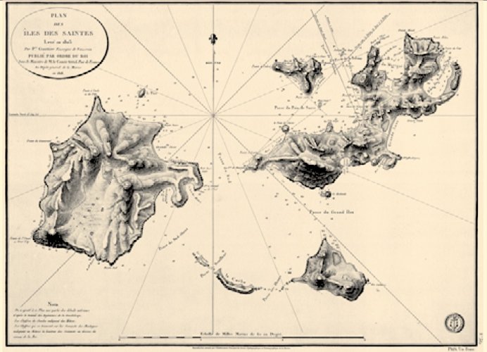 Plan des iles des Saintes 1818