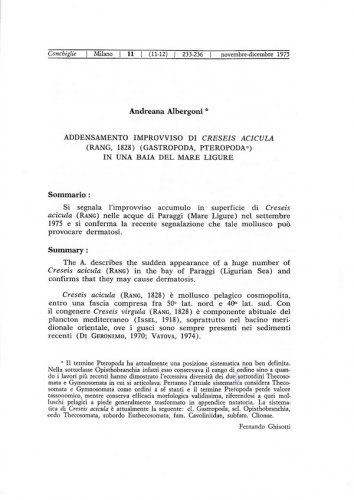 Addensamento improvviso di Creseis acicula