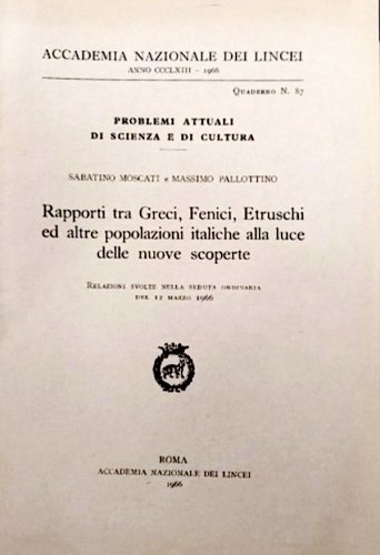 Rapporti tra greci, fenici, etruschi ed altre popolazioni italiche