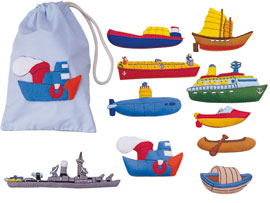 10 barche di pezza in sacchetto - piccole