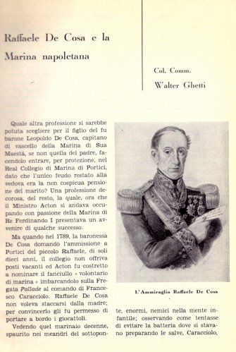Raffaele de Cosa e la marina napoletana