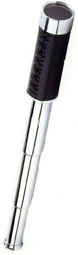 Cannocchiale cromato e pelle con scatola