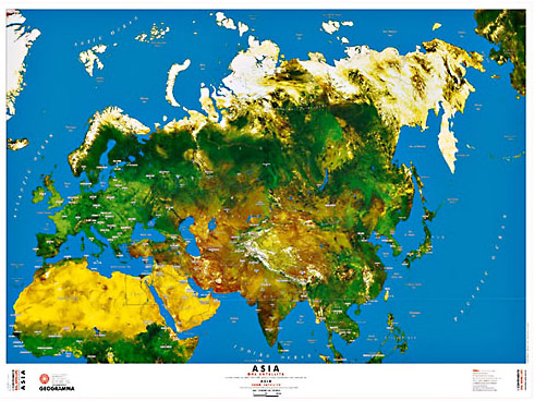 Asia - carta dal satellite