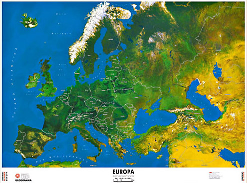 Europa - carta dal satellite