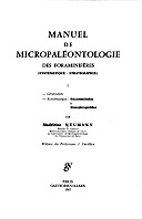 Manuel de micropaleontologie des foraminiferes