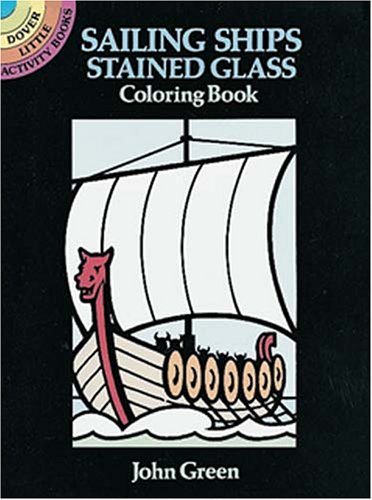 Sailing ships stained glass coloring book