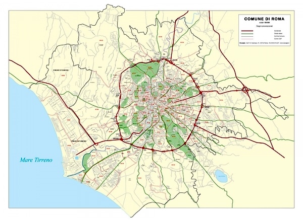Comune di Roma - delimitazione dei CAP