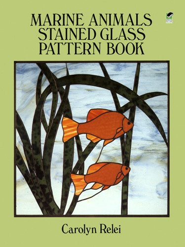 Marine animals stained glass pattern book