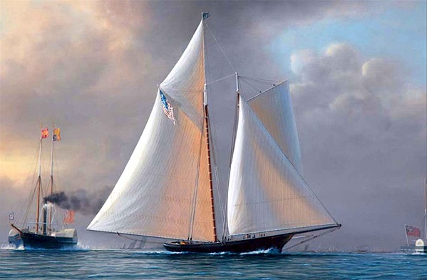 Great yachts - America winning the 1851