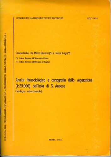 Analisi fitosociologica e cartografica della vegetazione Isola di Sant’Antioco