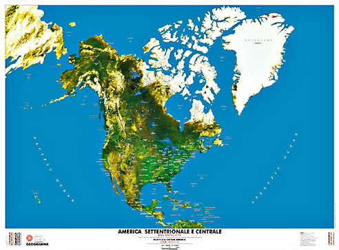 America settentrionale e centrale - carta dal satellite