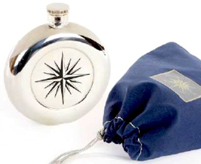 Fiaschetta in acciao con rosa dei venti