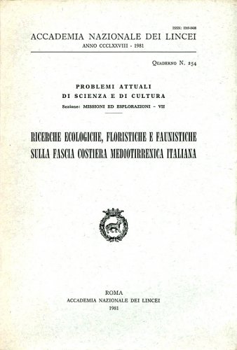 Ricerche ecologiche, floristiche e faunistiche sulla fascia costiera