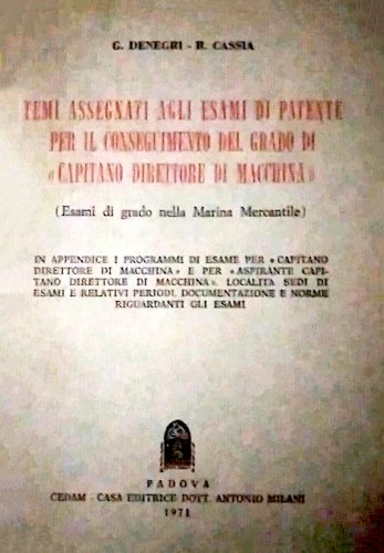 Temi assegnati agli esami di patente per il conseguimento del grado di capitano