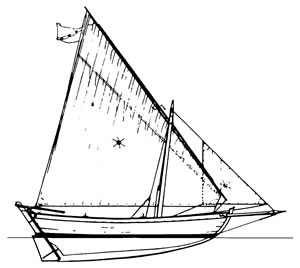 Barca a vela latina m.4.80