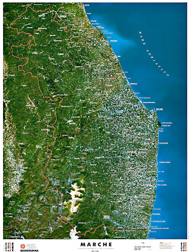 Marche - carta dal satellite