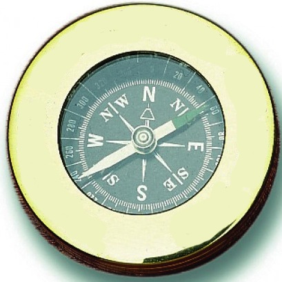 Bussola fermacarte in ottone