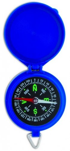 Bussola da orientamento con coperchio in plastica blu