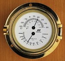 Termometro igrometro in ottone da 4,5"