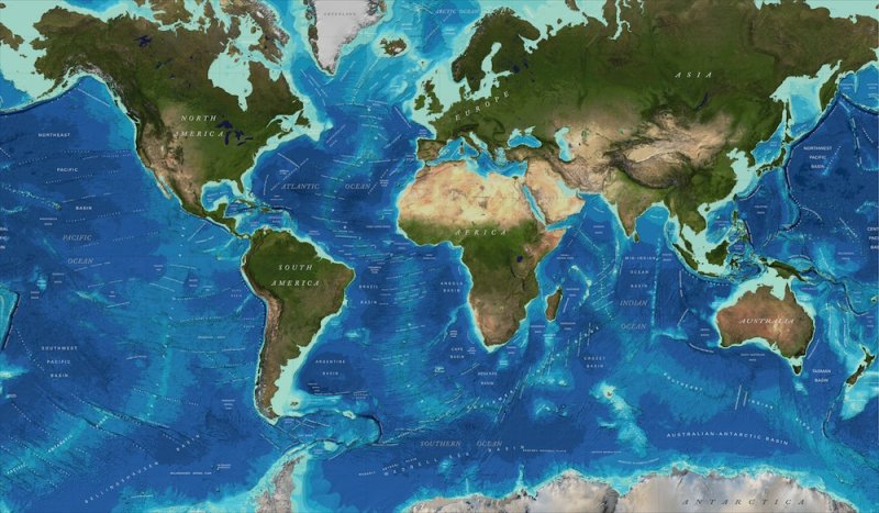 General bathymetric chart of the oceans