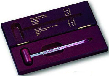 Termometro da vino in scatola di legno