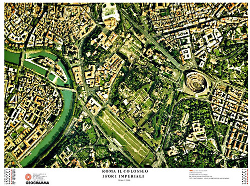 Roma il Colosseo e i Fori Imperiali - aerofoto