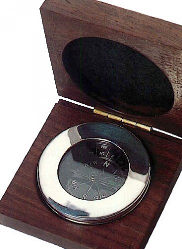 Bussola fermacarte in ottone cromato