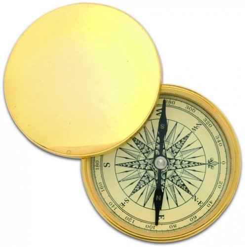 Bussola fermacarte in ottone con coperchio