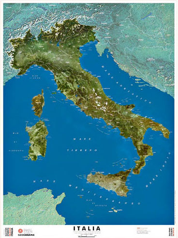 Italia - carta dal satellite