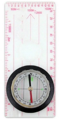 Bussola da orientamento con lente e doppio scalimetro