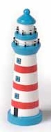 Faro in legno a righe bianco e rosse