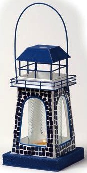 Faro a lanterna portacandela in latta e vetro