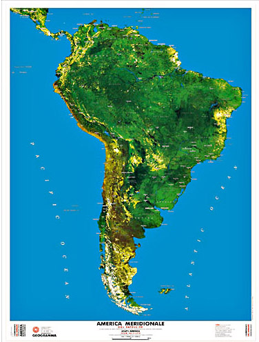America meridionale - carta dal satellite