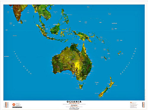 Oceania - carta dal satellite