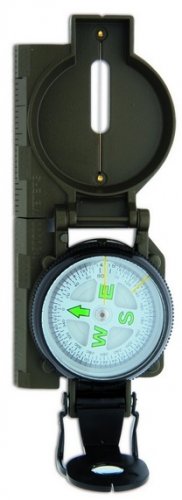 Bussola da orientamento in metallo verde con scalimetro