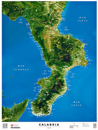 Calabria - carta dal satellite
