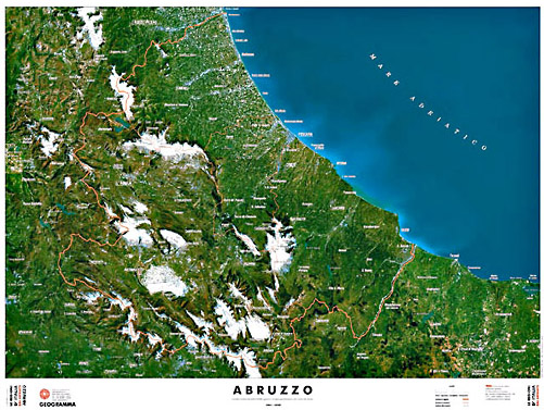 Abruzzo - carta dal satellite