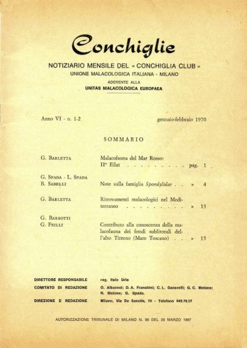 Conchiglie anno VI n.1-2 gennaio-febbraio 1970