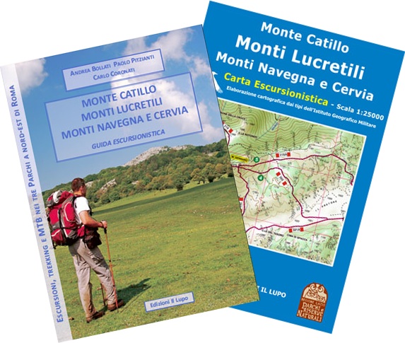 Carta e guida Monte Catillo, Monti Lucretili, Monti Navegna e Cervia
