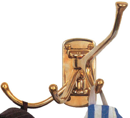 Appendiabiti girevole in ottone a quattro bracci